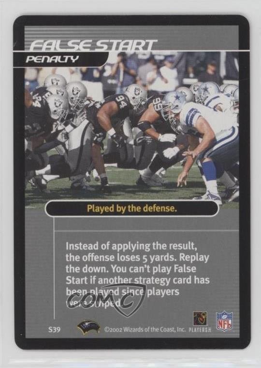 2002-03 NFL Showdown Strategy Penalty False Start #S39 0b5