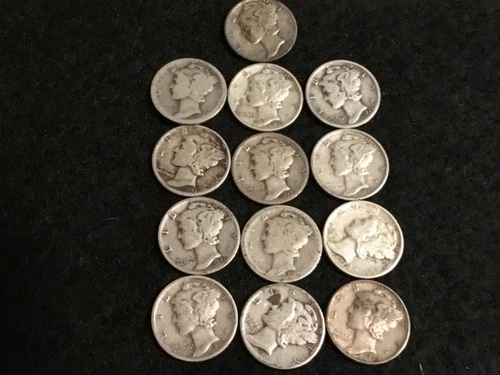 New ListingMixed Lot of (57) U.S. Mercury Silver Dimes VG-VG+