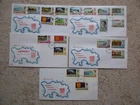 JERSEY - 1970-74 DEFINIYIVE SET COMPLETE + BOOKLET PANES ON 5 FIRST DAY COVERS
