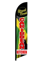 CARIBBEAN KITCHEN STREET FOOD SWOOPER FEATHER FLAG BANNER SIGN 6358