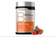 B12 Sublingual Methylcobalamin 5000mcg 120 Dissolvable Tablets by Horbaach