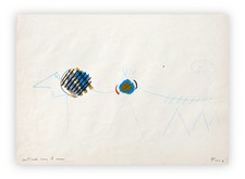 ENNIO FINZI opera Anno 1981 Tecnica mista su carta 50x70cm Disegno Autentica