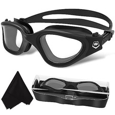 Polarized Swimming Goggles Swim Pool All Black/Non-polarized Clear Lens