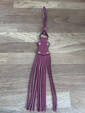 BNWOT Mulberry Tassled Leather Bag Charm In Raspberry