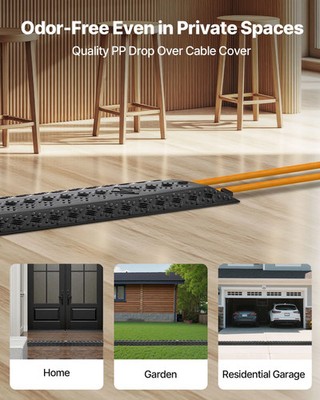 Drop Over Cable Cover, 17,500 lbs/Axle Load Capacity, 2 Channel Heavy Duty Floor
