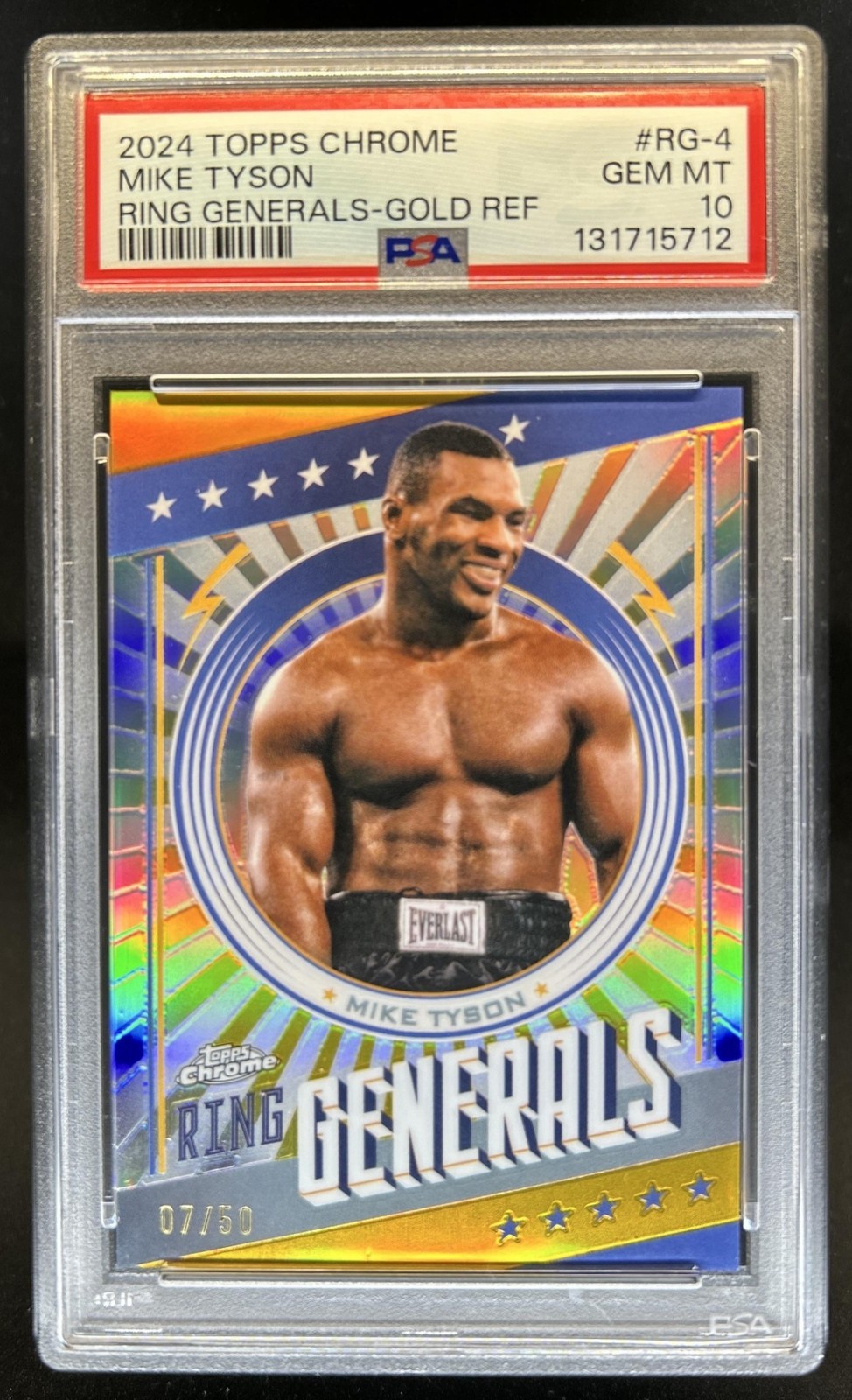 2024 Topps Chrome Mike Tyson Ring Generals Gold Refractor #/50 PSA 10 GEM MINT