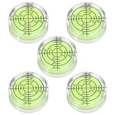5pcs Round Bubble Level 32x12mm Mini Circular Bullseye Spirit Levels, Green