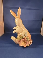 Fitz & Floyd Classics Garden Rhapsody Porcelain Bunny Rabbit Figurine 8.5 in VTG
