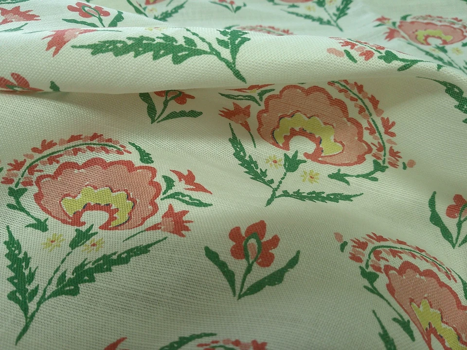 Ballard Designs "Dudley Rose" Multiusos Mezcla de Lino 2 Piezas 4.5 Yardas Reino Unido Foto 4 de 4