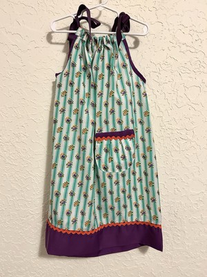 Girl s Sun Dress, Handmade 19 In. Width 27 In. Shoulder To Hem. Bows, Pocket.