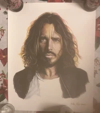 CHRIS CORNELL RARE LITHOGRAPH POSTER NUMBERED SIGNED BY ARTIST