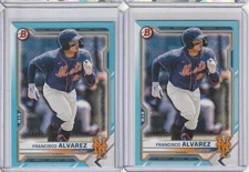 2021 Bowman Draft Francisco Alvarez Sky Blue Parallel #/499 New York Mets BD-112