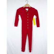 Crewcuts J Crew Kids Union Suit Pajama Long Sleeves 6 Red 100 Cotton