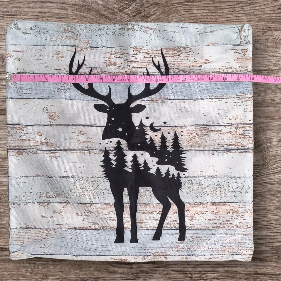 Set of 2 Decorative Retro Wildlife RusticThrow Pillow Covers, 18x18 Inches - Image 3 of 4