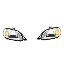 Chrome High Power Full LED Headlights For 2003-2024 Freightliner M2 RH & LH