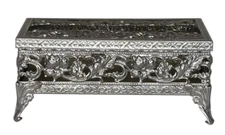 Hollywood Regency Silver Metal Filigree Small Tissue Box Holder Purse Size