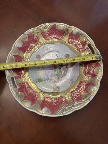 Antique Ols St Kilian Germany Handled Scalloped Scene 10” Round Hanging Plate - Picture 16 of 16