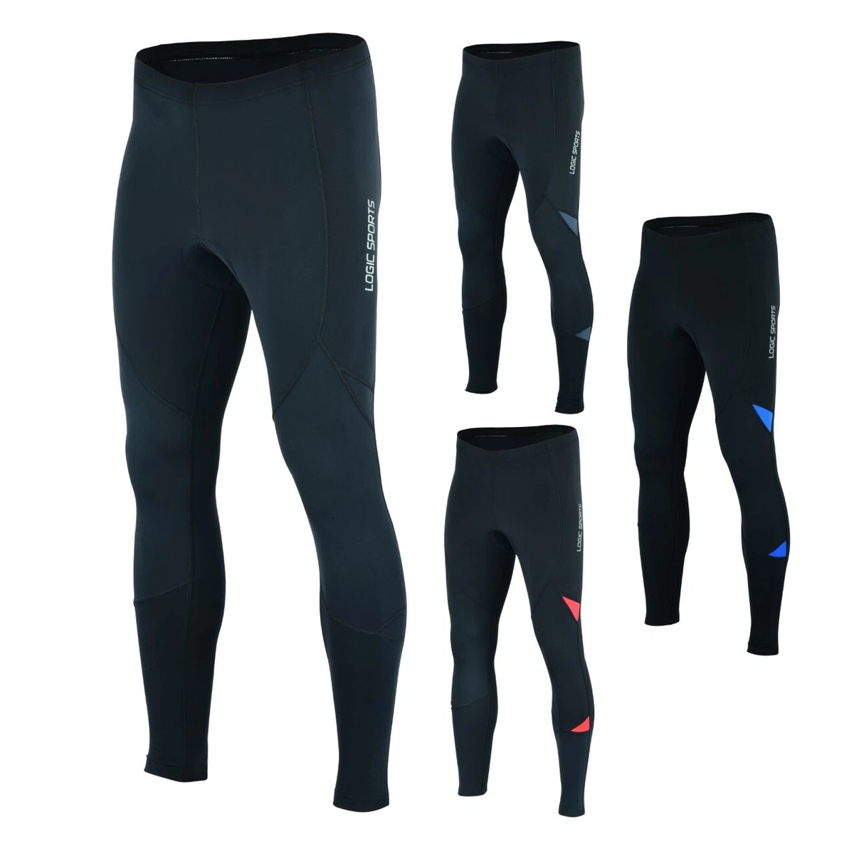 Logic Mens Thermal Cycling Tights Padded Pants Zipper Bike Leggings Cold  Wear