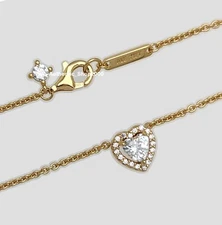 NEW 100% Authentic PANDORA Gold Pl Sparkling Heart Collier Necklace 368425C01