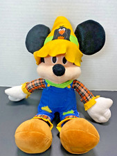 Disney Store Mickey Mouse Scarecrow Costume 15 inch Plush Stuffed Animal 2016