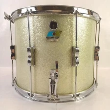 Ludwig 12x15"3Ply Silver Sparkle Marching Snare Drum Vintage70s Maple Blue/Olive