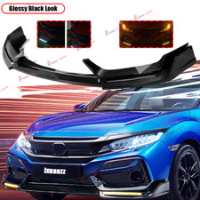 For 17-21 Honda Civic Si Hatchback Blz Style Gloss Black Led Front Bumper Lip For 17-21 Honda Civic Si Hatchback Blz Style Gloss Black Led Front Bumper Lip