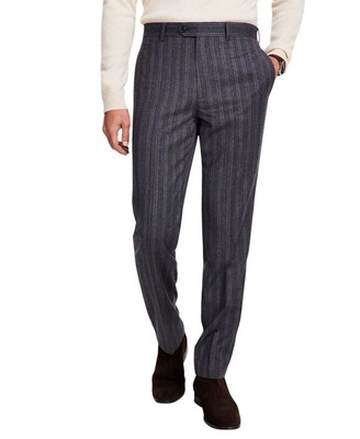 Tallia Men's Slim-Fit Stretch Solid Suit Pants (Charcoal/Brown, 34Wx30L)