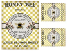 Vintage Image Pure Fresh Honey Bee Labels Furniture Transfer Decals LAB442