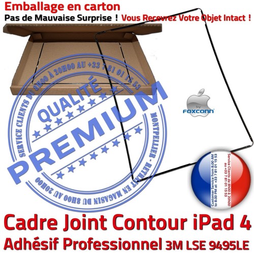 PACK Vitre Tactile iPad 4 Noir Écran PREMIUM Outils Joint Nappe Bouton HOME - Photo 10/12