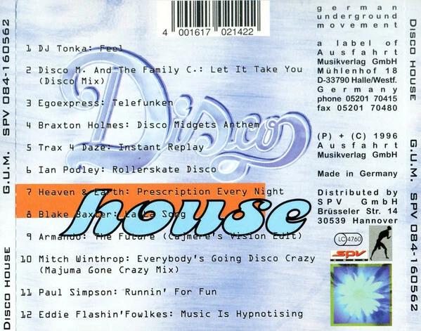 70s Disco House (SPV 084-1 60562) mit DJ Tonka, Egoexpress, Ian Pooley uvm. - Bild 2 von 3