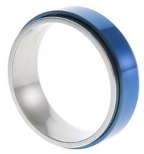 Blue Tone 7mm mens Stainless Steel Spinner Worry Band Ring size 12 T72