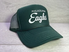 NEW PHILADELPHIA EAGLES SPORTS GREEN HAT 5 PANEL HIGH CROWN TRUCKER SNAPBACK