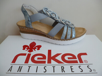 Rieker Women's Sandals Blue Shoes V38H8