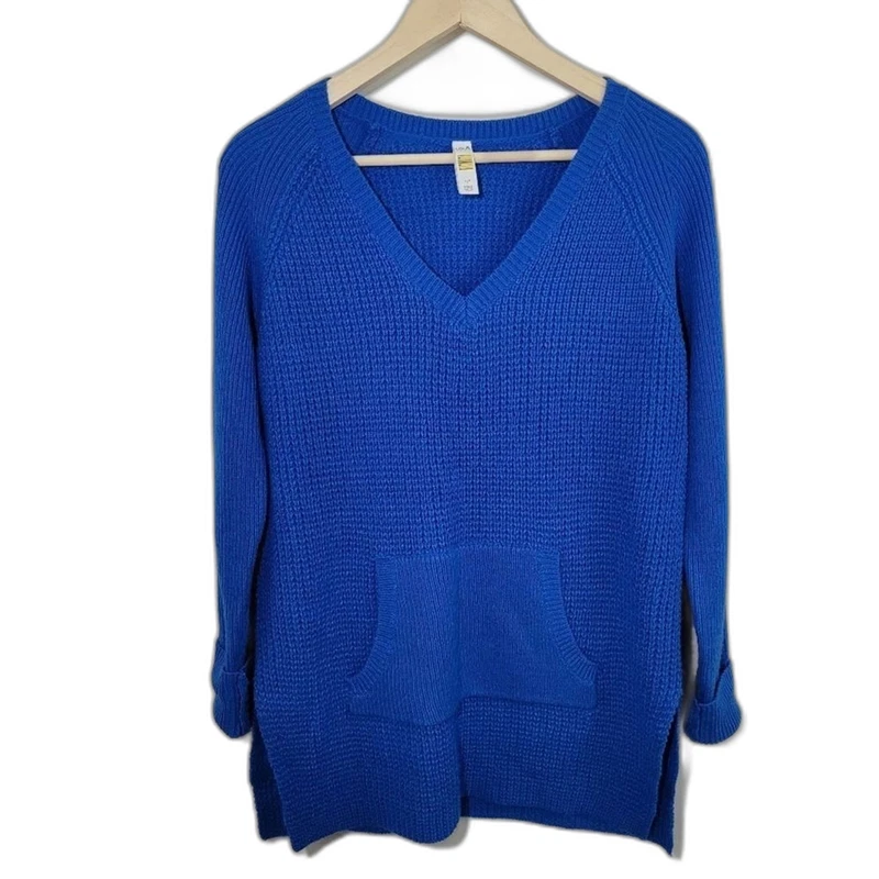 lole royal wool blend cable knit oversized sweater