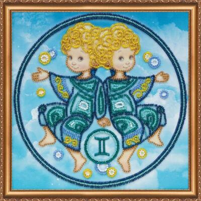 Bead embroidery kit Sign of the Zodiac Gemini needlework kit beadwork pattern