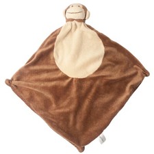 Angel Dear Super Soft Plush Baby Lovey Security Blanket Brown and Tan 17X17"
