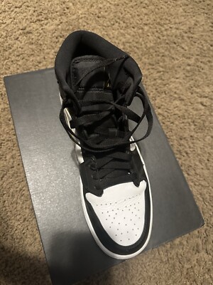 Size 10 - Air Jordan 1 Mid Black White for sale online | eBay