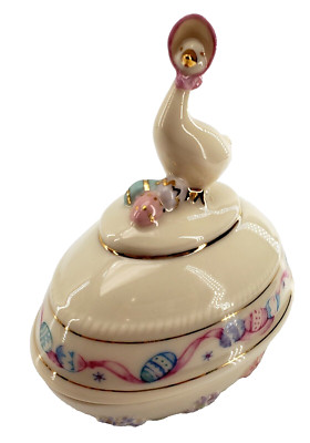 Lenox The 2003 Springtime Goose Easter Egg 10th Anniversary Trinket Box LE