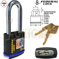 Federal FD733 Sold Secure Silver CEN  4 Super Heavy Duty Solid Steel Padlocks