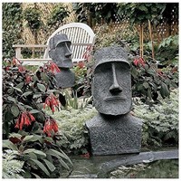 Polynesian Easter Island King Moai Monolith Large 24½ Resin Sculpture Polynesian Easter Island King Moai Monolith Large 24½ Resin Sculpture
