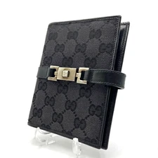 GUCCI Jackie Planner Cover GG Canvas Black Agenda Notebook Auth From Japan