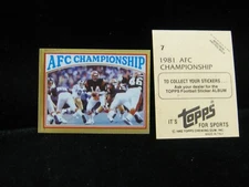 1982 Chargers vs. Bengals AFC Championship Topps Foil Sticker   #7  