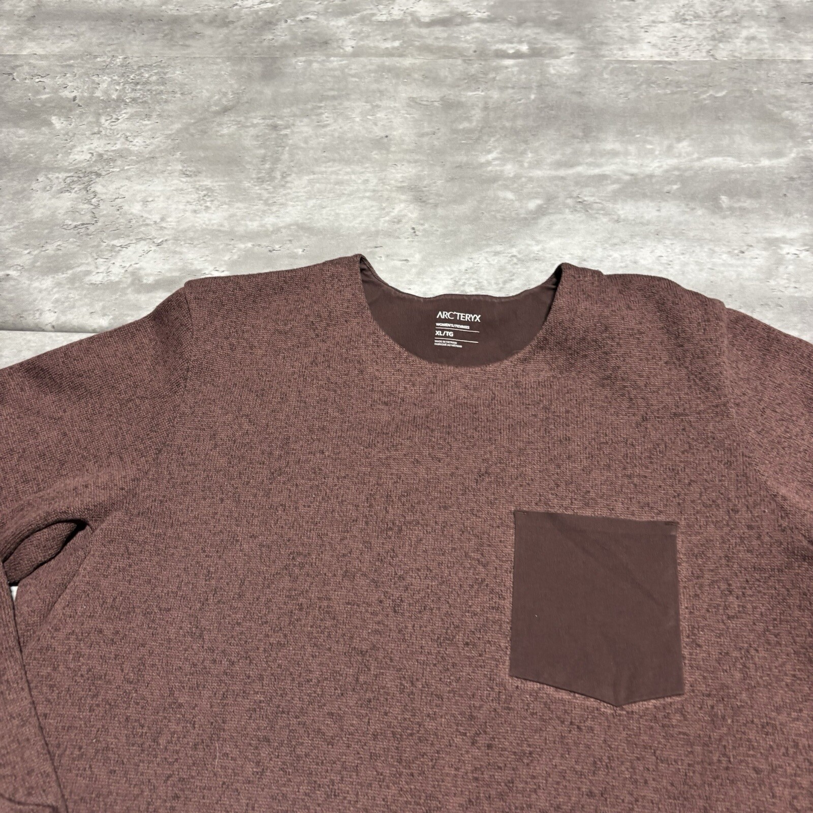 Arc'teryx Covert Maglione Donna Extra Large Rosa Ruggine Girocollo Pile Tasca