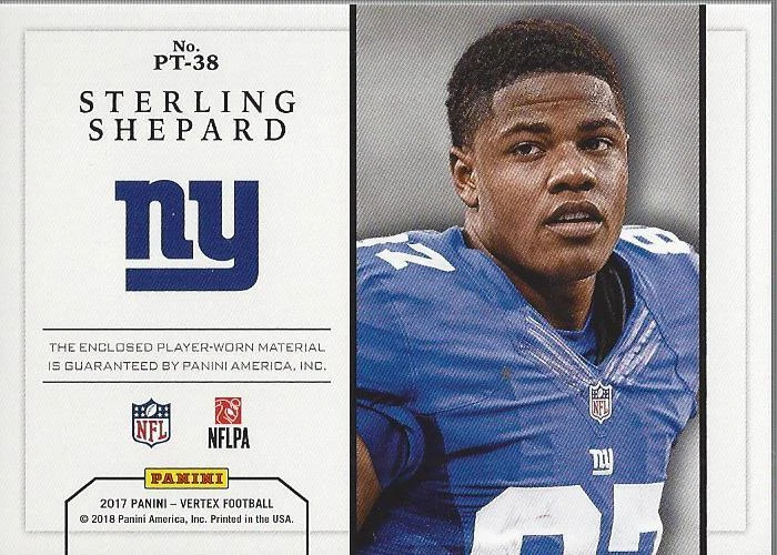 2017 Panini Vertex Portraits Jerseys #38 Sterling Shepard Jersey /99 - NM-MT - Image 2 of 2