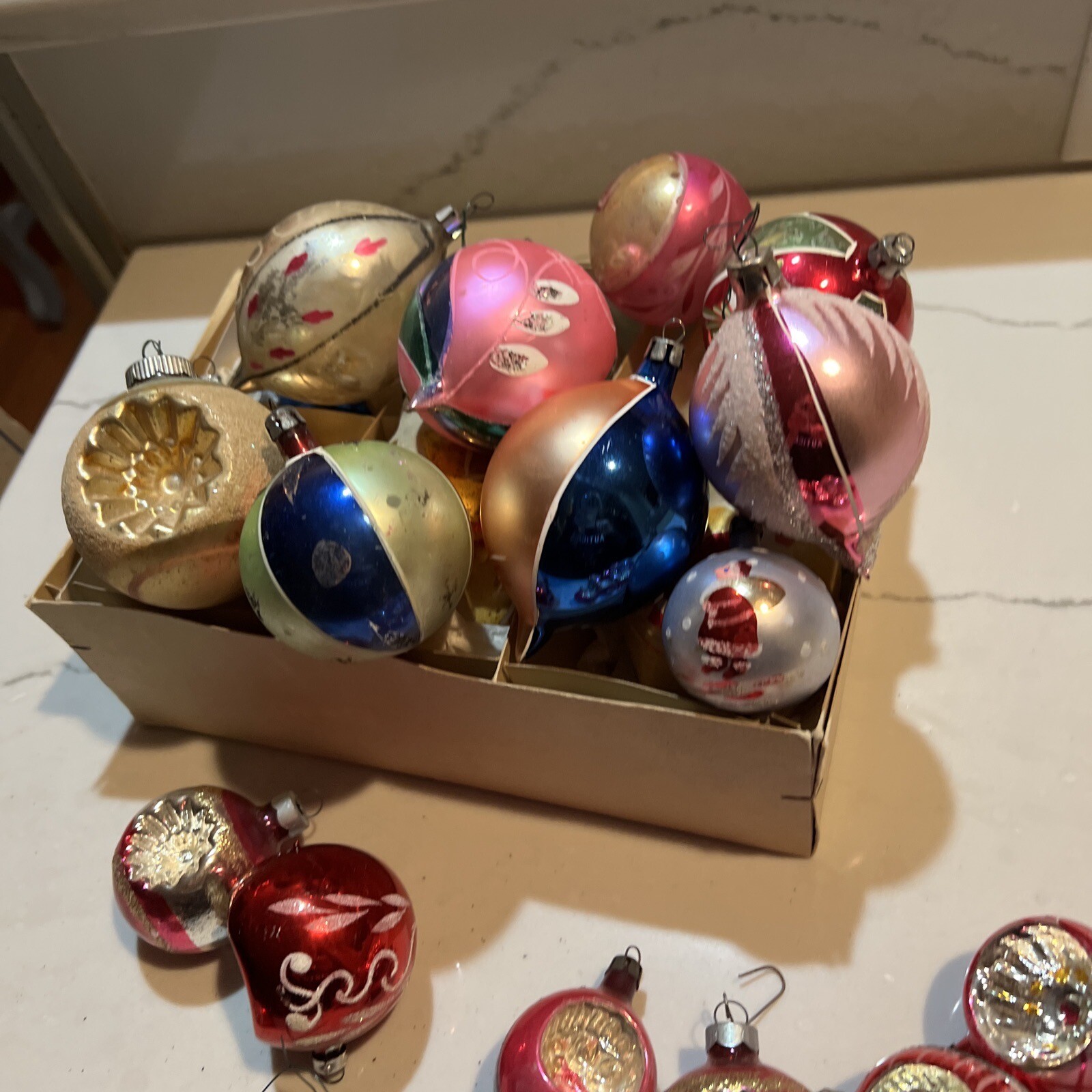 Vintage Lot Of Tear Drop And Indent Antique Christmas Ornaments eBay