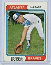 1974 Topps Darrell Evans #140 - Atlanta Braves 3rd Base - SHIPS FREE