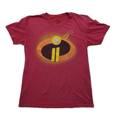 Disney Pixar Incredibles Graphic T-Shirt Kids S Red Short Sleeve