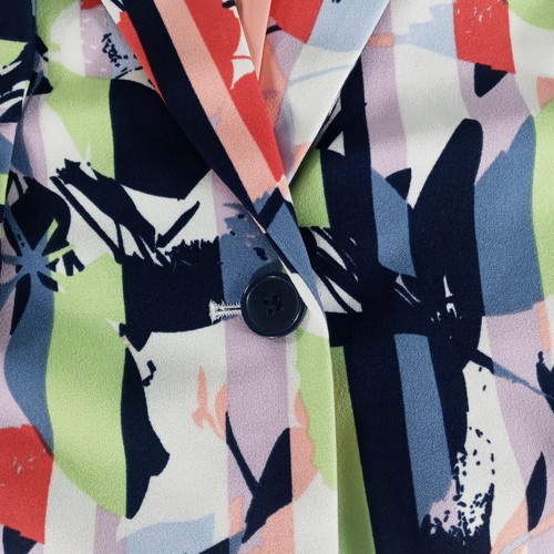 New Diane Gilman DG2 Blazer Womens Plus 1X Stretch Crepe Abstract Printed Jacket - Picture 5 of 13