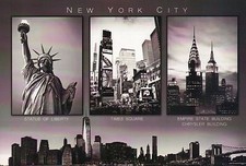 Statue of Liberty, Chrysler Building, Freedom Tower etc New York City - Postcard