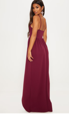 burgundy split leg dress Violetta Maxi Dress in Burgundy main image 0